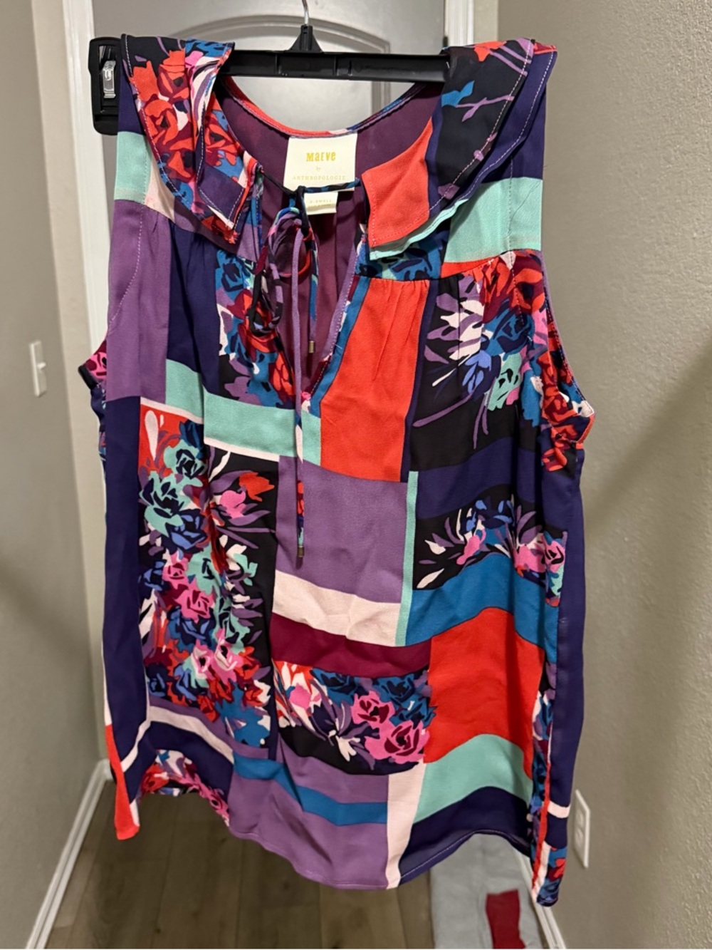 Maeve by Anthropologie Multicolor Patchwork Floral Tank - XS